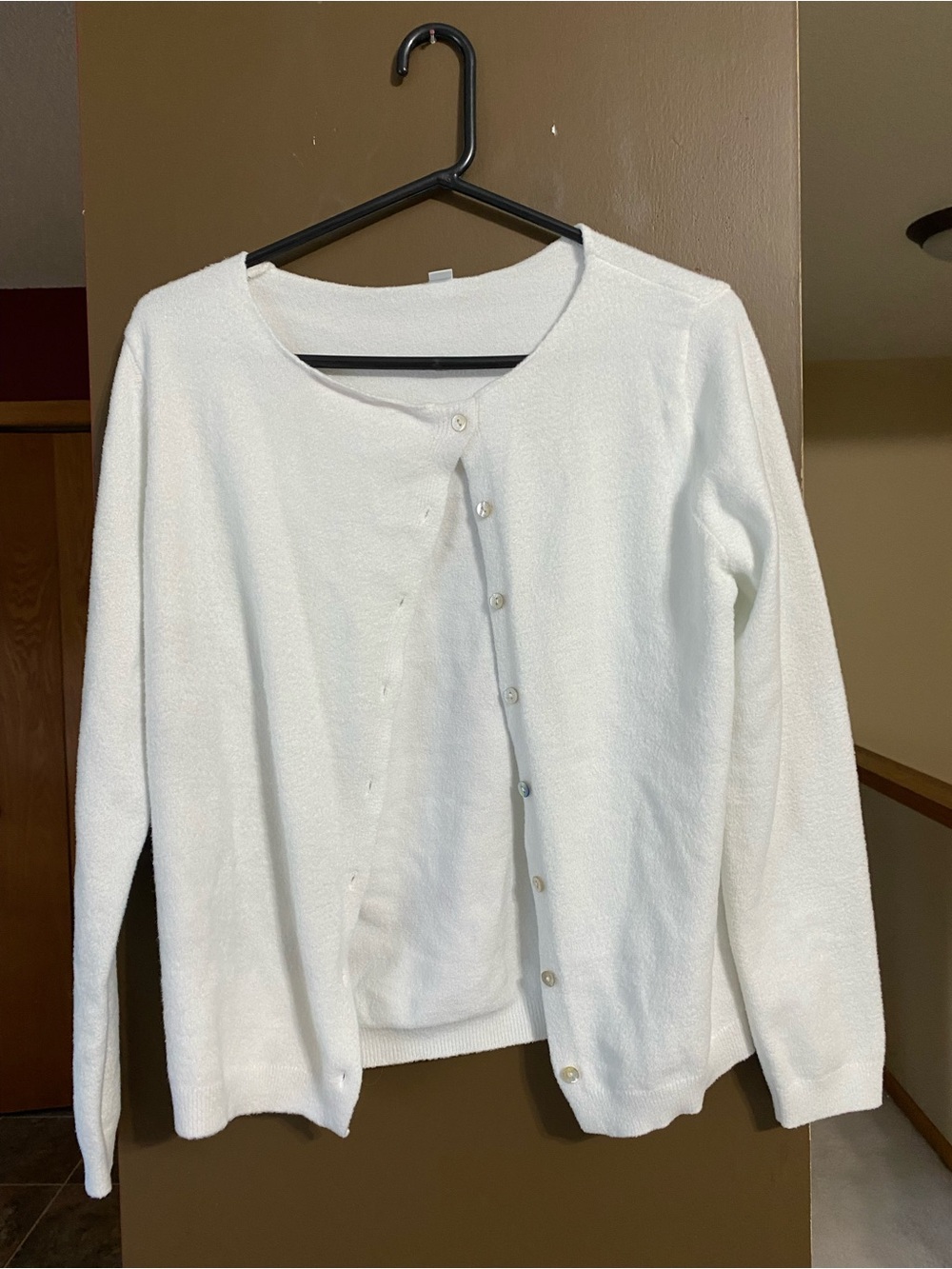 White Women's Button Cardigan Sweater